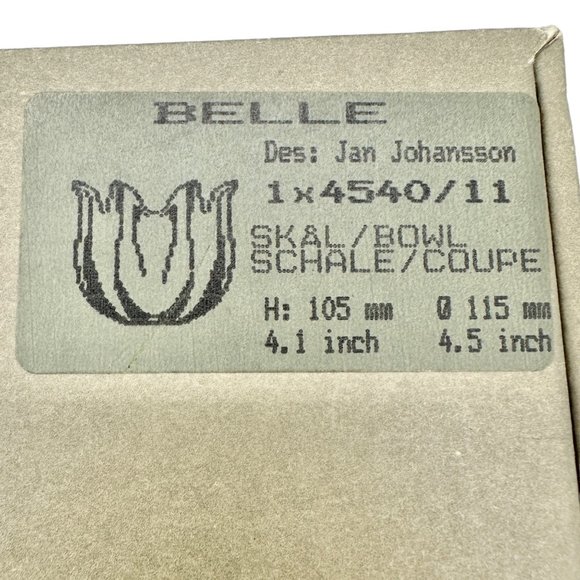 Orrefors Sweden Belle Tulip Bowl 4540/11 Lead Crystal 4x4.5in Original Box - Picture 8 of 10